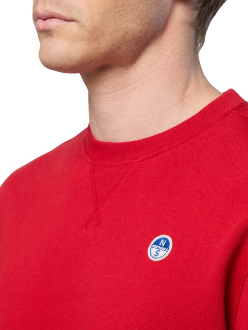 ROUND LOGO Sudadera de algod&oacute;n con cuello redondo lava roja - Sudaderas