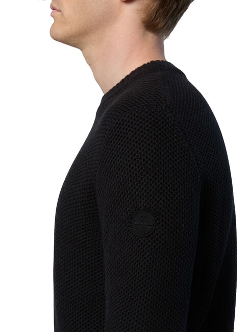 N|S Suéter de cuello redondo con diseño de gofre mezcla gris oscuro - Suéteres de los hombres