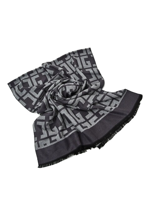 ESTELLE Bufanda con flecos y logotipo por toda la prenda gris - Bufandas