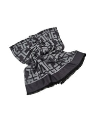 GAUDÌ ESTELLE Bufanda con flecos y logotipo por toda la prenda gris - Bufandas - 2