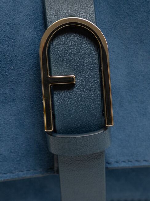 FLOW Bolso pequeño de piel con bandolera tonos gris azulados - Bolsos Mujer