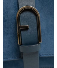 FURLA FLOW Bolso pequeño de piel con bandolera tonos gris azulados - Bolsos Mujer - 4