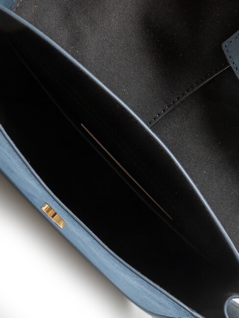 FLOW Bolso mediano de piel con bandolera tonos gris azulados - Bolsos Mujer