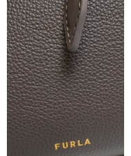 FURLA GOCCIA Bolso bandolera de piel martillada gris urbano - Bolsos Mujer - 3