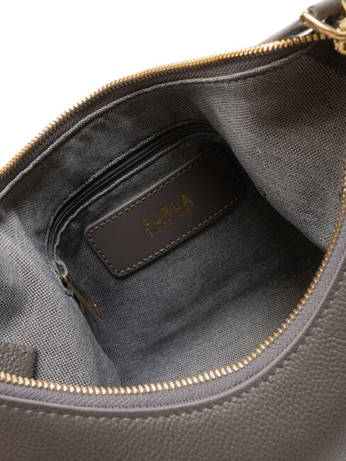 GOCCIA Bolso bandolera de piel martillada gris urbano - Bolsos Mujer