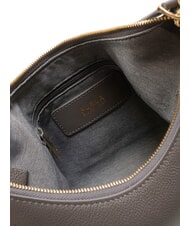 FURLA GOCCIA Bolso bandolera de piel martillada gris urbano - Bolsos Mujer - 5