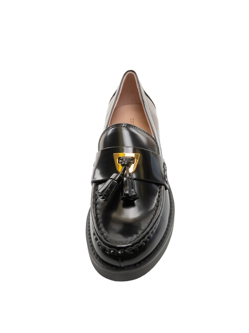 BEAT SHINY Mocasines de piel con borla negro - Zapatos Mujer