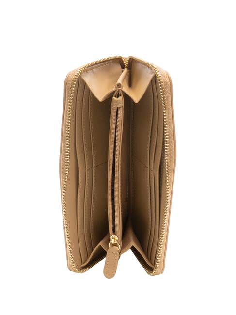 QUILTED Cartera grande con cremallera beige - Carteras Mujer