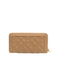 LOVE MOSCHINO QUILTED Cartera grande con cremallera beige - Carteras Mujer - 3