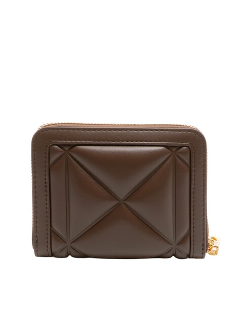 EMBOSSED Cartera compacta con cremallera chocolate - Carteras Mujer