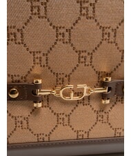 GAUDÌ NEW DIAZ Bolsa de compras con logotipo en jacquard bronceado - Bolsos Mujer - 3