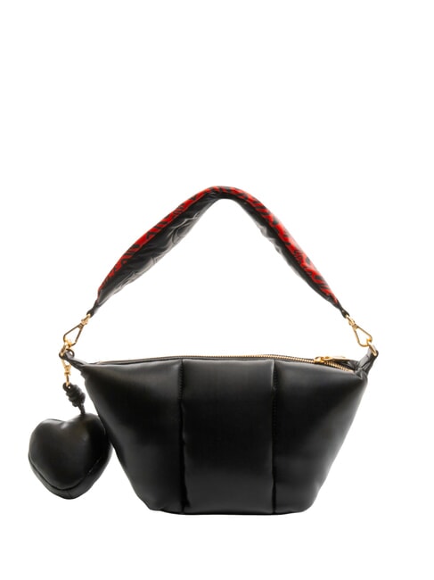 PUFFY LOGO Bolso bandolera pequeño con forma de corazón negro/rojo/negro - Bolsos Mujer