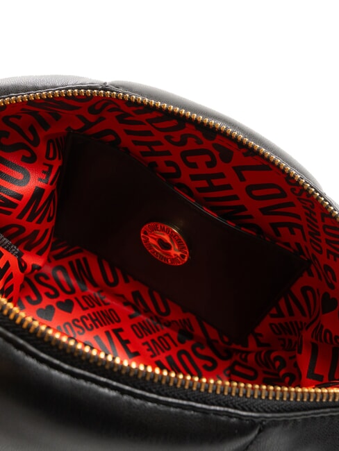 PUFFY LOGO Bolso bandolera pequeño con forma de corazón negro/rojo/negro - Bolsos Mujer