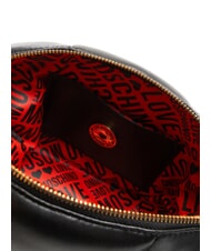 LOVE MOSCHINO PUFFY LOGO Bolso bandolera pequeño con forma de corazón negro/rojo/negro - Bolsos Mujer - 5