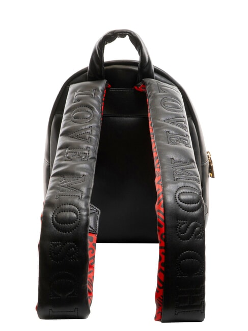 PUFFY LOGO Mochila con bolsa de corazón negro/rojo/negro - Bolsos Mujer