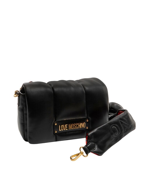 PUFFY LOGO Bolso de hombro con bolsa de corazón negro/rojo/negro - Bolsos Mujer