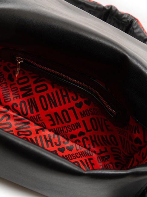 PUFFY LOGO Bolso de hombro con bolsa de corazón negro/rojo/negro - Bolsos Mujer