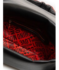 LOVE MOSCHINO PUFFY LOGO Bolso de hombro con bolsa de corazón negro/rojo/negro - Bolsos Mujer - 5