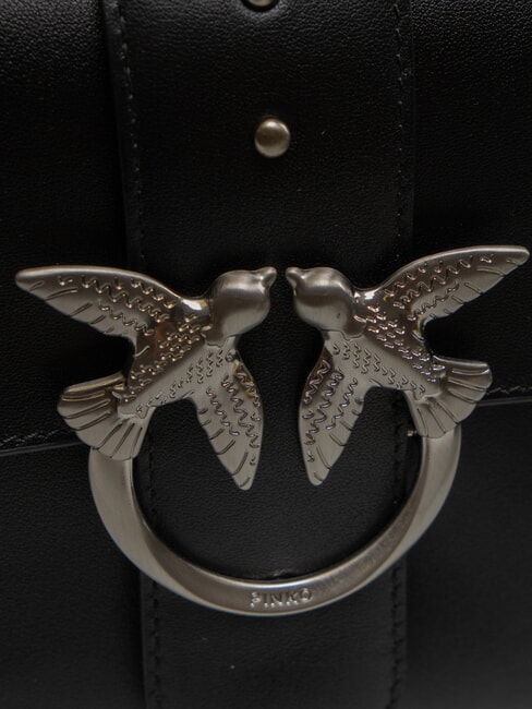 LOVE ONE CLASSIC SLOUCHY Bolso de hombro de piel Limusina negra - plata mate - Bolsos Mujer