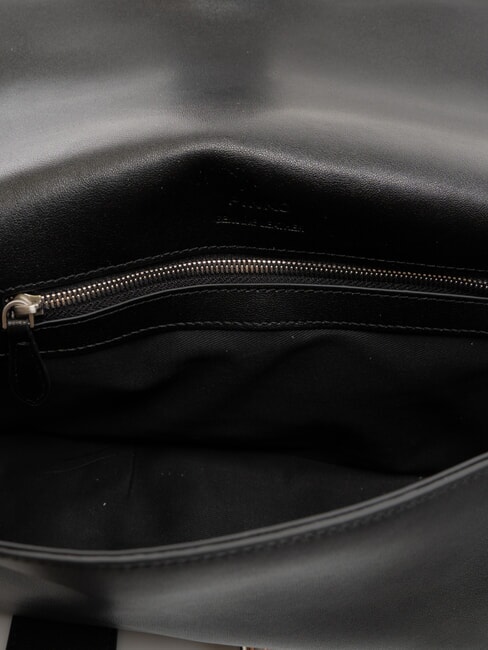 LOVE ONE CLASSIC SLOUCHY Bolso de hombro de piel Limusina negra - plata mate - Bolsos Mujer