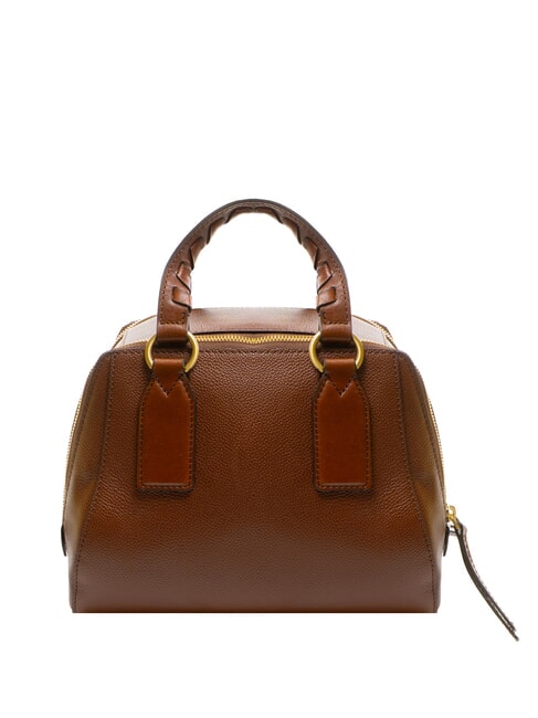 INES Bolso de piel tipo cartera con bandolera BROWN - Bolsos Mujer