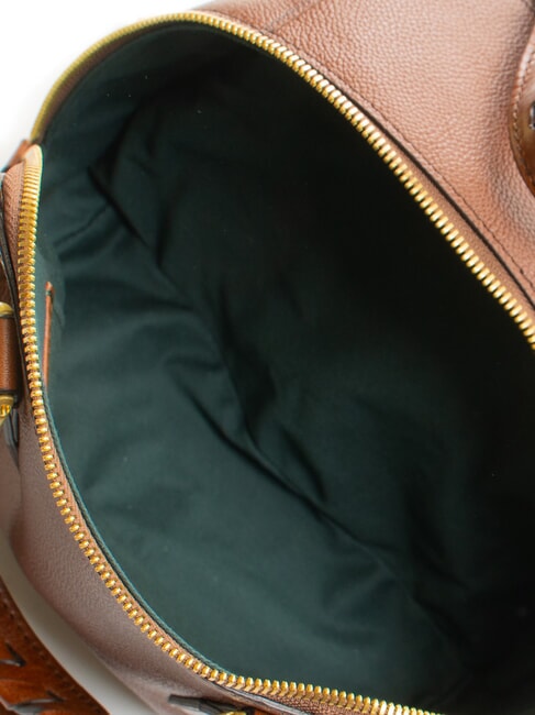 INES Bolso de piel tipo cartera con bandolera BROWN - Bolsos Mujer