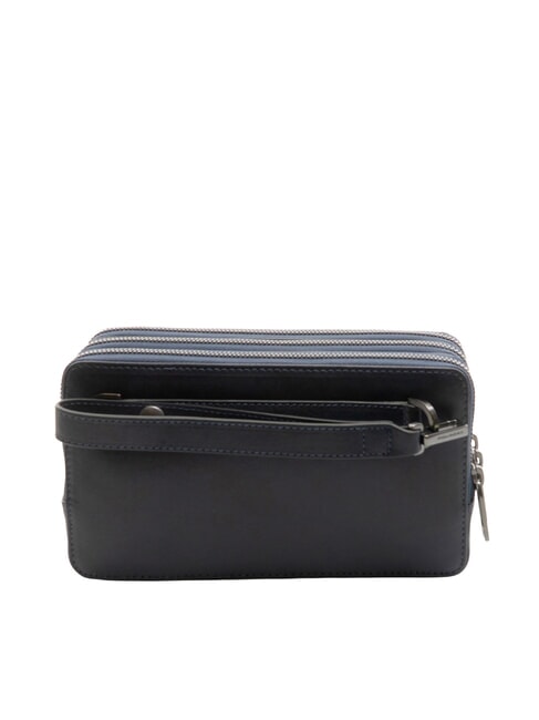 W136 Bolso de mano de piel para hombre con 3 compartimentos azul - Fundas para tablet & Organizer