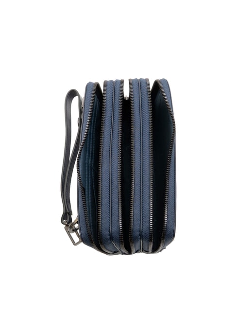 W136 Bolso de mano de piel para hombre con 3 compartimentos azul - Fundas para tablet & Organizer