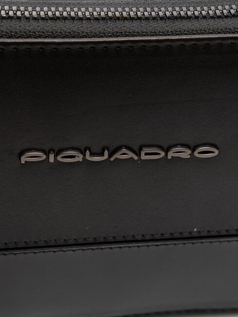 W136 Bolso de mano de piel para hombre con 3 compartimentos negro - Fundas para tablet & Organizer