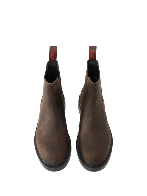 DEAN Botas Chelsea en piel nobuck marrón oscuro - Zapatos Hombre