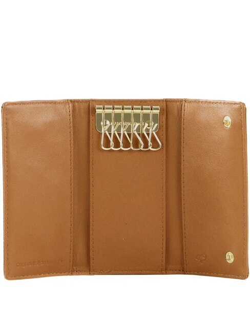 LUNA Estuche de cuero para llaves café de caramelo - Llaveros