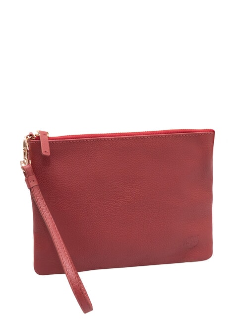 SMALL Bolso de mano pequeño de piel con correa de muñeca rojo - Bolsos Mujer