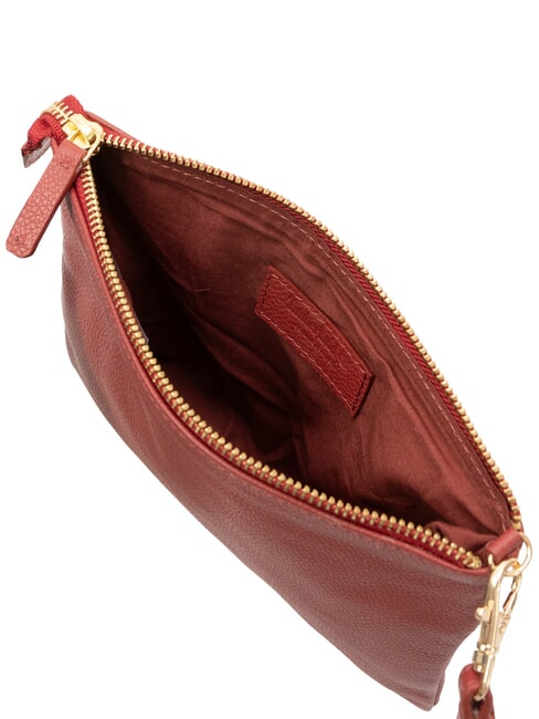 SMALL Bolso de mano pequeño de piel con correa de muñeca rojo - Bolsos Mujer