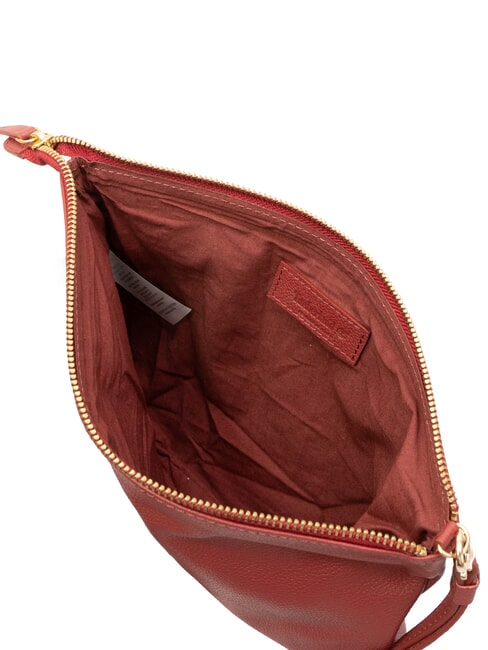 LARGE Bolso de mano grande de piel con correa de muñeca rojo - Bolsos Mujer