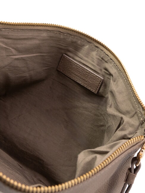 LARGE Bolso de mano grande de piel con correa de muñeca natural - Bolsos Mujer