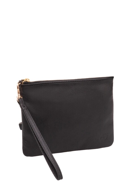 SMALL Bolso de mano pequeño de piel con correa de muñeca negro - Bolsos Mujer