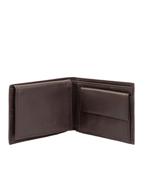 CLASSIC FLAP OVER Monedero de cuero marrón oscuro - Carteras Hombre