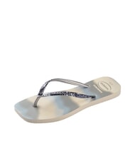HAVAIANAS STYLESLIM SQUARE GLITTER Chanclas cuadradas beige/plata metalizado - Zapatos Mujer - 3