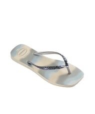 HAVAIANAS STYLESLIM SQUARE GLITTER Chanclas cuadradas beige/plata metalizado - Zapatos Mujer - 4