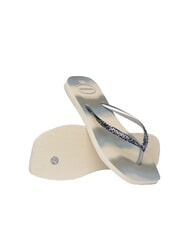 HAVAIANAS STYLESLIM SQUARE GLITTER Chanclas cuadradas beige/plata metalizado - Zapatos Mujer - 6