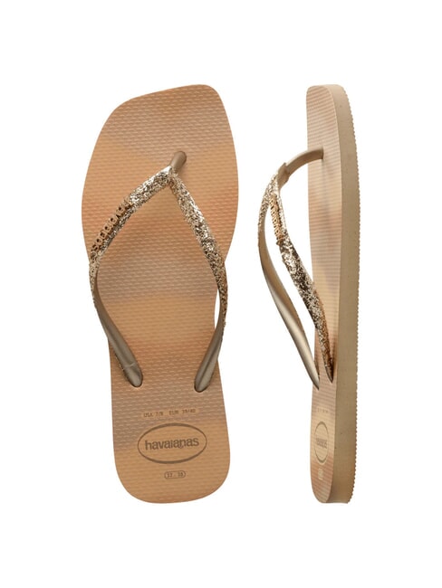 STYLESLIM SQUARE GLITTER Chanclas cuadradas dorado - Zapatos Mujer
