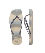 HAVAIANAS STYLESLIM SQUARE GLITTER Chanclas cuadradas beige/plata metalizado - Zapatos Mujer - 5