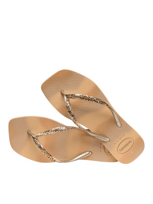 STYLESLIM SQUARE GLITTER Chanclas cuadradas dorado - Zapatos Mujer
