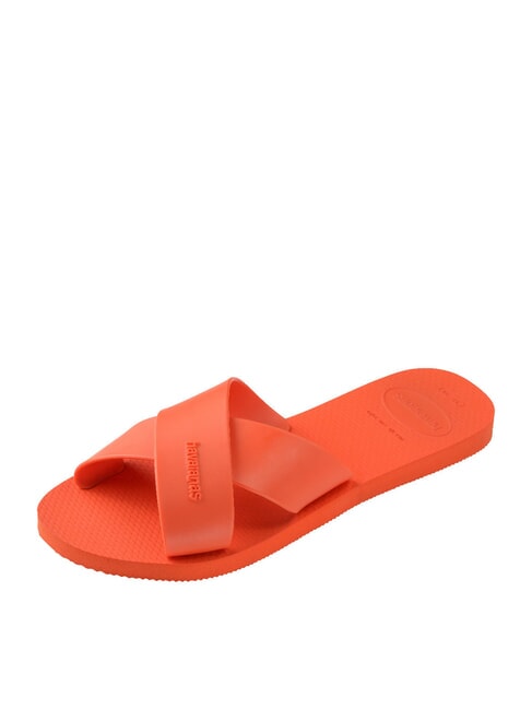 AQUA Zapatilla de banda cruzada naranja atardecer - Zapatos Mujer