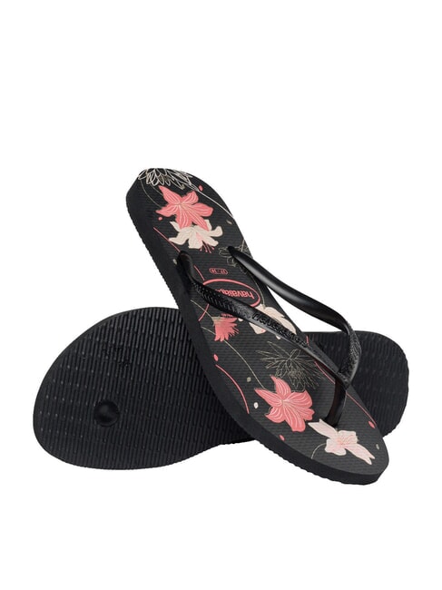 SLIM ORGANIC Chanclas negro/ceniza oscuro/rosa claro - Zapatos Mujer