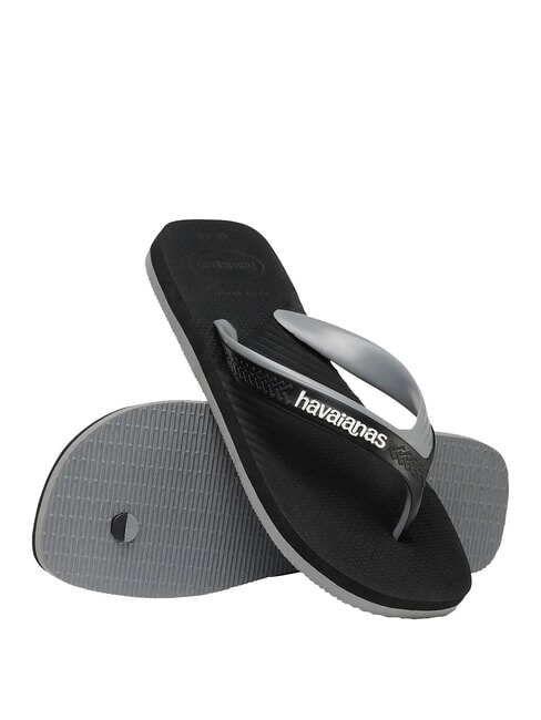 DUAL Chanclas negro/gris acero - Zapatos Hombre