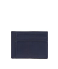 PIQUADRO FINN Tarjetero plano de cuero azul - Carteras Hombre - 2