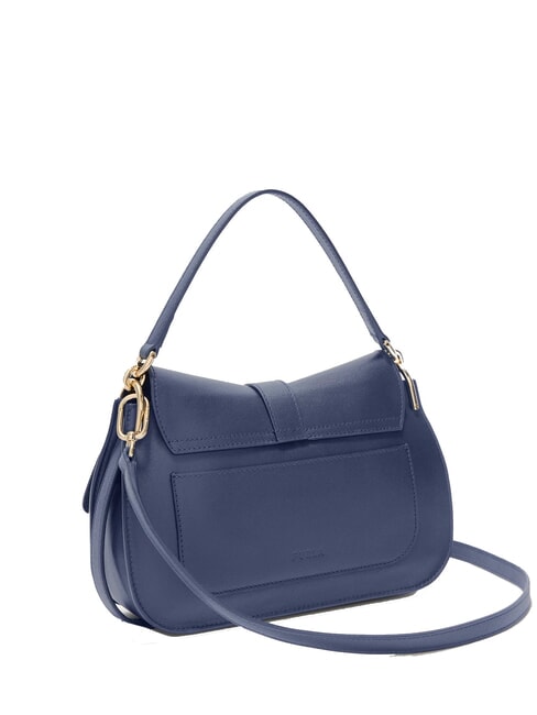 FLOW M bolso de mano m de piel azul real - Bolsos Mujer