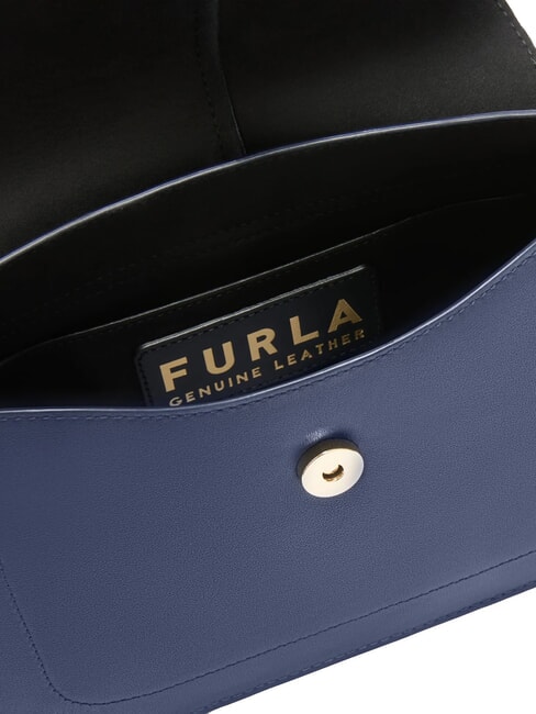 FLOW M bolso de mano m de piel azul real - Bolsos Mujer