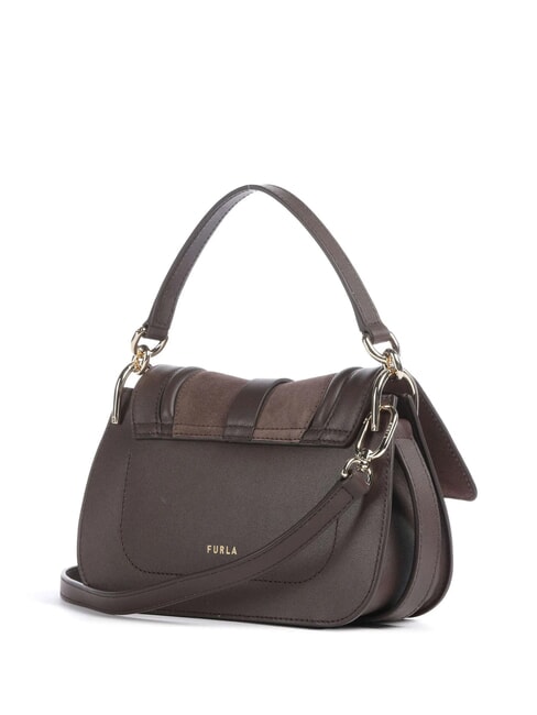 FLOW Bolso pequeño de piel con bandolera tonos espresso - Bolsos Mujer
